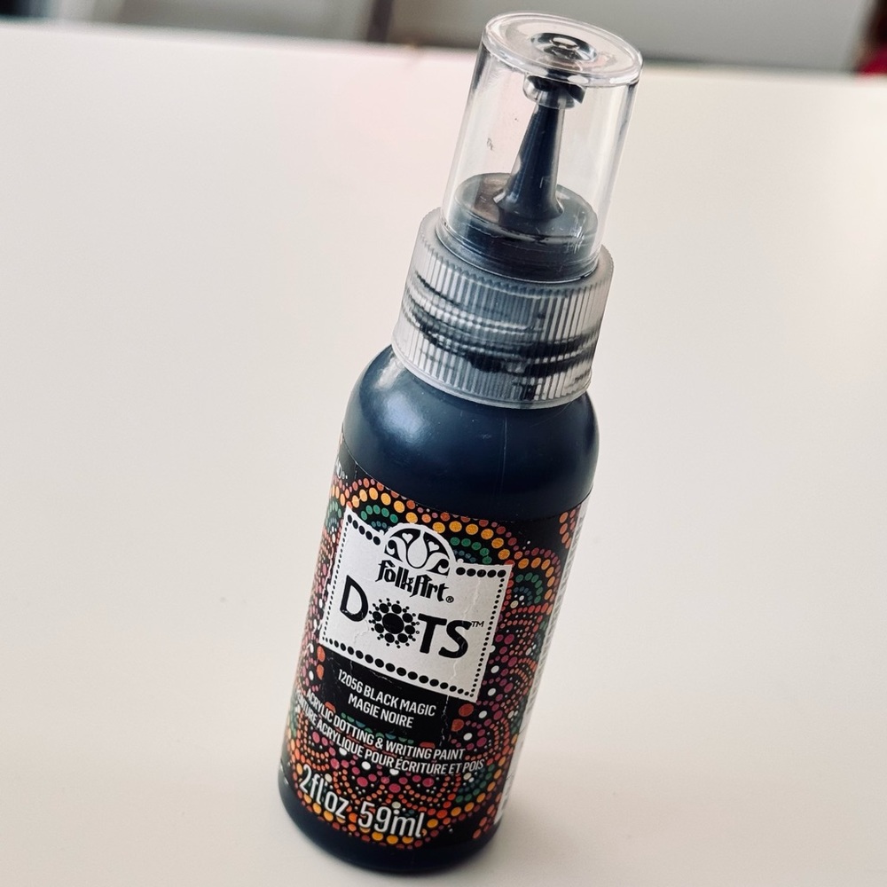 FOLKART Dots Black Paint Acrylic Writing & Dotting Paint 2oz